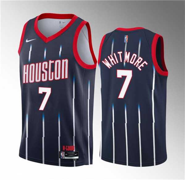 Men%27s Houston Rockets #7 Cam Whitmore Navy 2023 Draft Classic Edition Stitched Basketball Jersey Dzhi